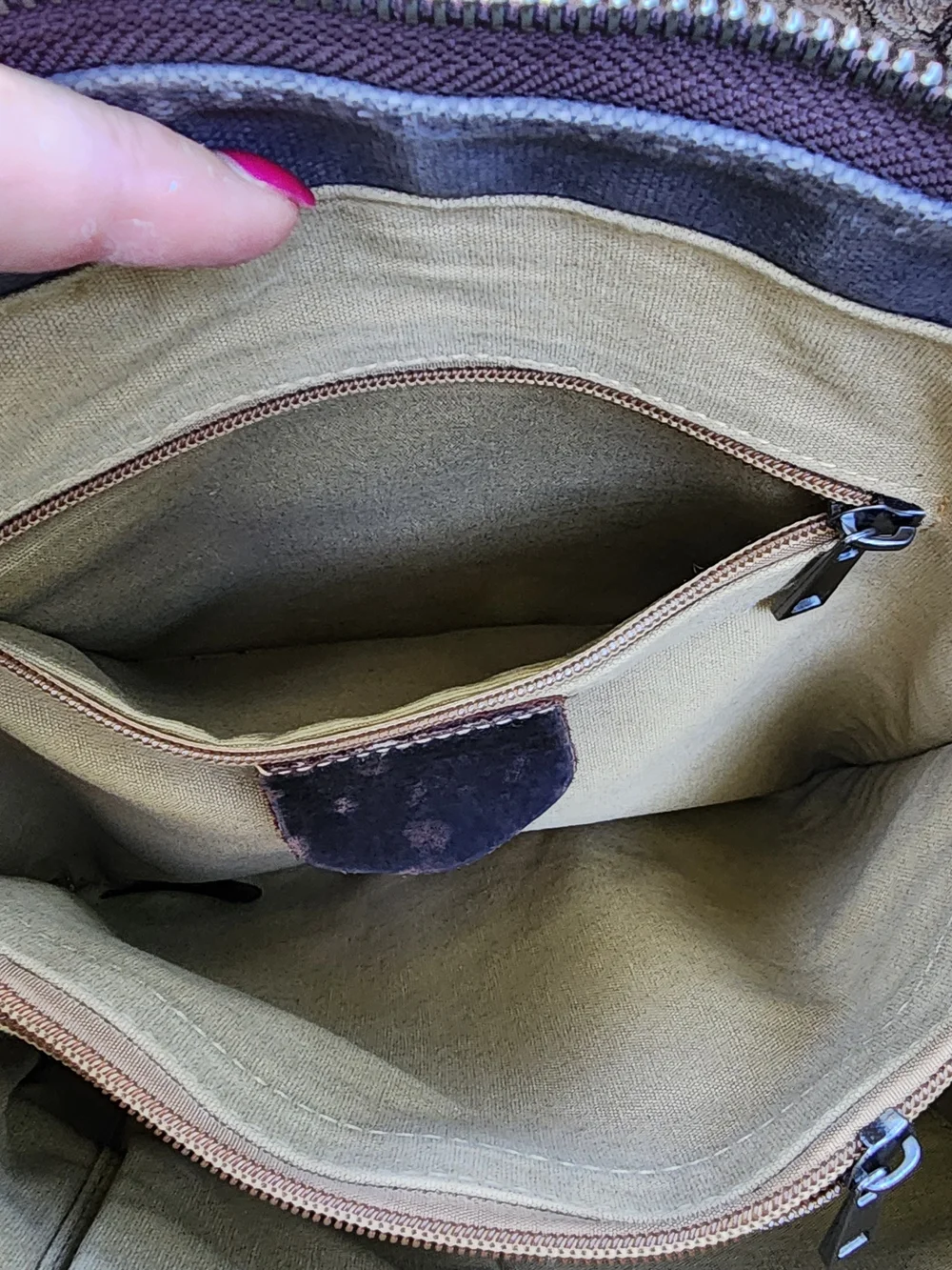 Vintage Waxed Canvas Tote Bag Two Tone Grey Brown Utility Work Shoulder Handbag